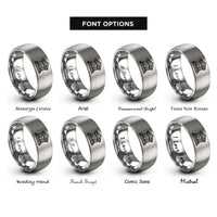 font options for inside engraving on silver courthouse facade rings