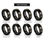 font options for inside engraving on gunmetal & black courthouse facade rings