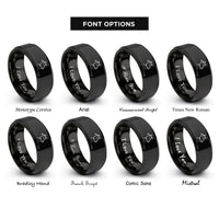 font options for inside engraving on black cow rings