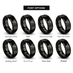 font options for inside engraving on black cow rings