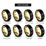 font options for inside engraving on black & gold cow calf nuzzling rings