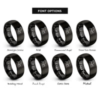 font options for inside engraving on black cow calf nuzzling rings