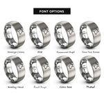 font options for inside engraving on grey cow rings