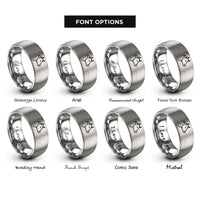 font options for inside engraving on grey cow rings