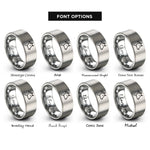 font options for inside engraving on grey cow rings