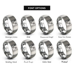 font options for inside engraving on silver cow rings