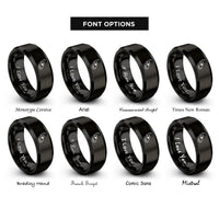 font options for inside engraving on black cow skull rings