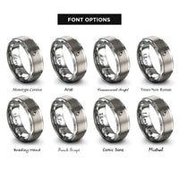 font options for inside engraving on grey cow skull rings
