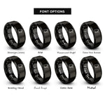 font options for inside engraving on black cowbell stick rings