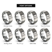 font options for inside engraving on silver cowbell stick rings