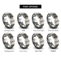 font options for inside engraving on gray cowbell stick rings