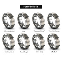 font options for inside engraving on gray cowboy lasso rings