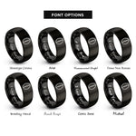 font options for inside engraving on black cowrie shell rings