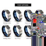 font options for inside engraving on blue & grey cowrie shell rings