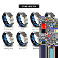font options for inside engraving on blue & grey cowrie shell rings