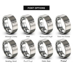 font options for inside engraving on grey cowrie shell rings