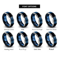 font options for inside engraving on blue & silver coxswain oars rings