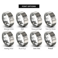 font options for inside engraving on gray coxswain oars rings