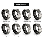 font options for inside engraving on black & gray coyote track rings