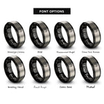 font options for inside engraving on black & grey coyote track rings