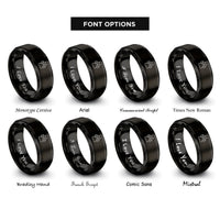 font options for inside engraving on black coyote track rings