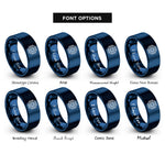 font options for inside engraving on blue cpu microchip rings