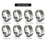 font options for inside engraving on silver cpu microchip rings