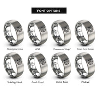 font options for inside engraving on silver cpu microchip rings