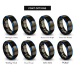 font options for inside engraving on gunmetal & blue cpu microchip rings