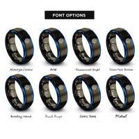 font options for inside engraving on gunmetal & blue cpu microchip rings