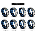 font options for inside engraving on blue & gray crab rings