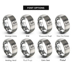 font options for inside engraving on gray crab rings