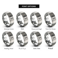 font options for inside engraving on gray crab rings