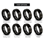font options for inside engraving on black cracked skull rings
