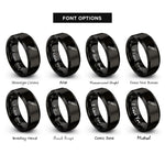 font options for inside engraving on black craft knife rings
