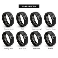 font options for inside engraving on black crampons rings