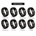 font options for inside engraving on black crampons rings
