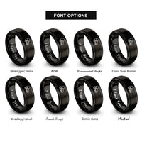 font options for inside engraving on black crampons rings