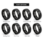 font options for inside engraving on black crampons rings
