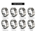 font options for inside engraving on grey crampons rings