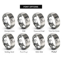 font options for inside engraving on silver crampons rings