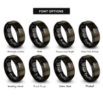 font options for inside engraving on gunmetal & black crampons rings