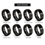 font options for inside engraving on black crane hook rings