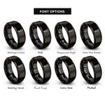 font options for inside engraving on black crane hook rings