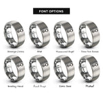 font options for inside engraving on gray crane hook rings