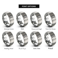 font options for inside engraving on gray crane hook rings