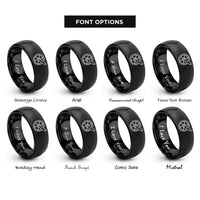 font options for inside engraving on black crankset rings