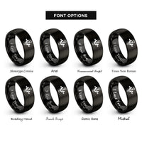 font options for inside engraving on black crankshaft rings
