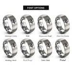font options for inside engraving on silver crankshaft rings