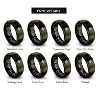 font options for inside engraving on gunmetal & black crankshaft rings